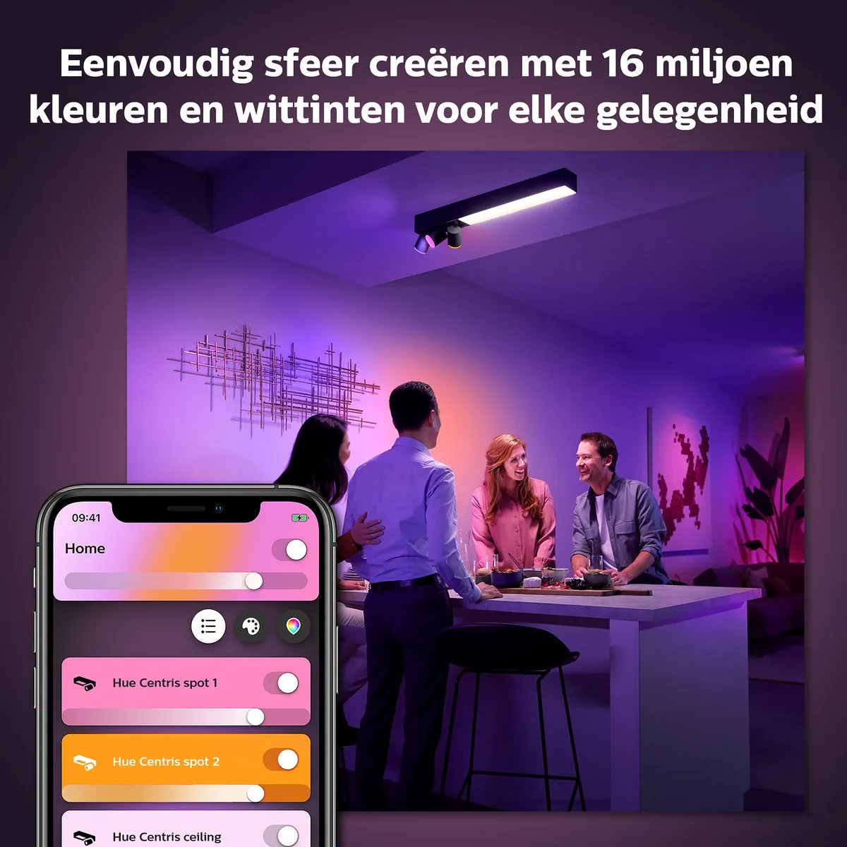 Philips Hue Centris Opbouwspot 3-spots - Zwart