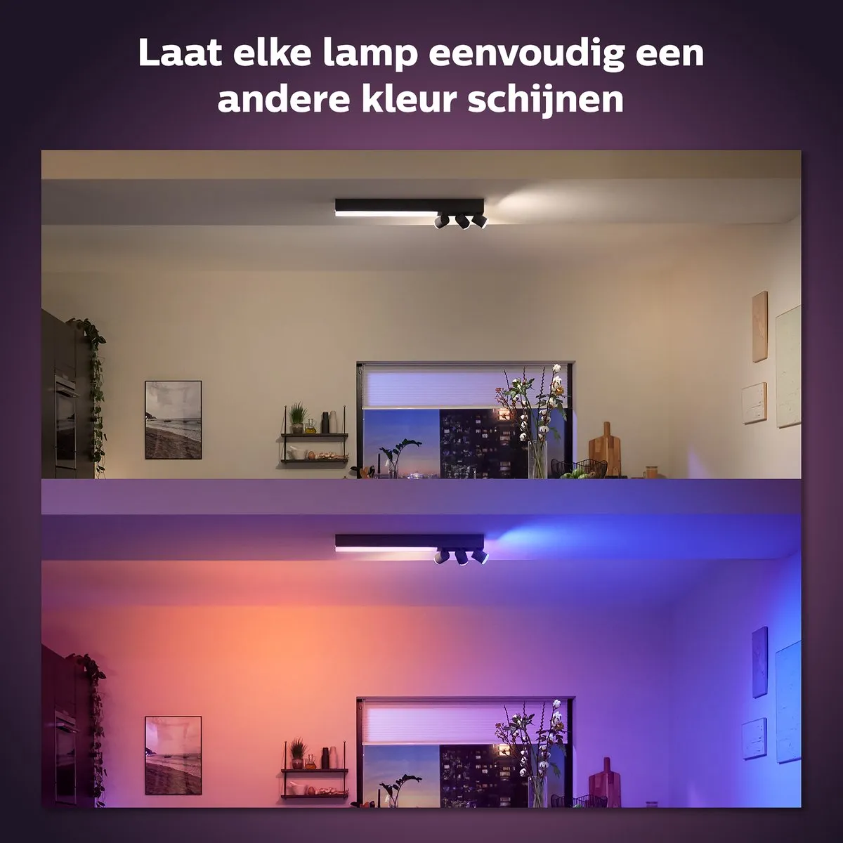 Philips Hue Centris Opbouwspot 3-spots - Zwart