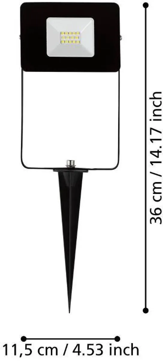 Eglo Faedo 4 Grondverlichting 10W - 11.5cm Zwart - afbeelding 6 van 6