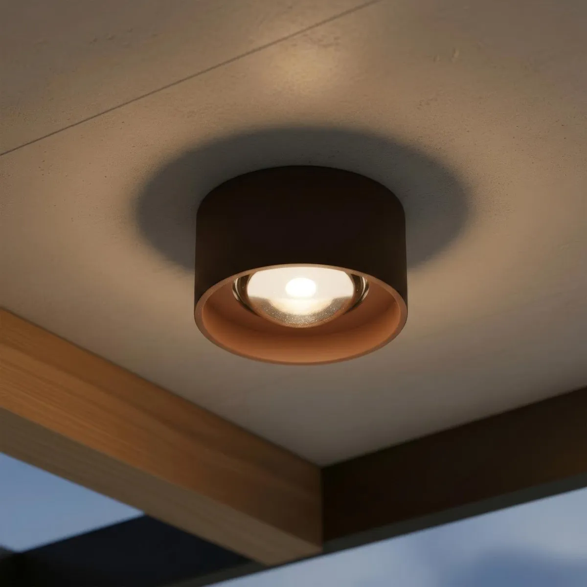 Lucide LENZ Plafondspot Ø11cm - 8W 2700K Roestbruin