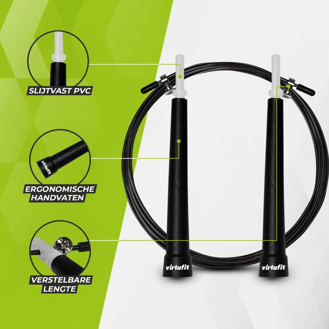 Virtufit Speedrope Verstelbaar - Zwart/Grijs