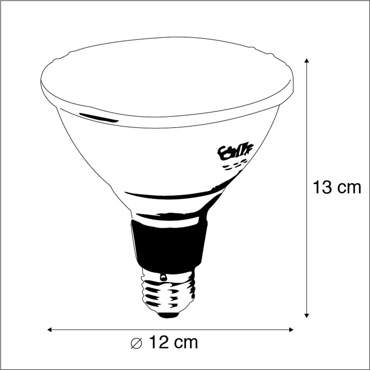 Calex E27 LED PAR 38 15W 1250lm - Mat - 3000K