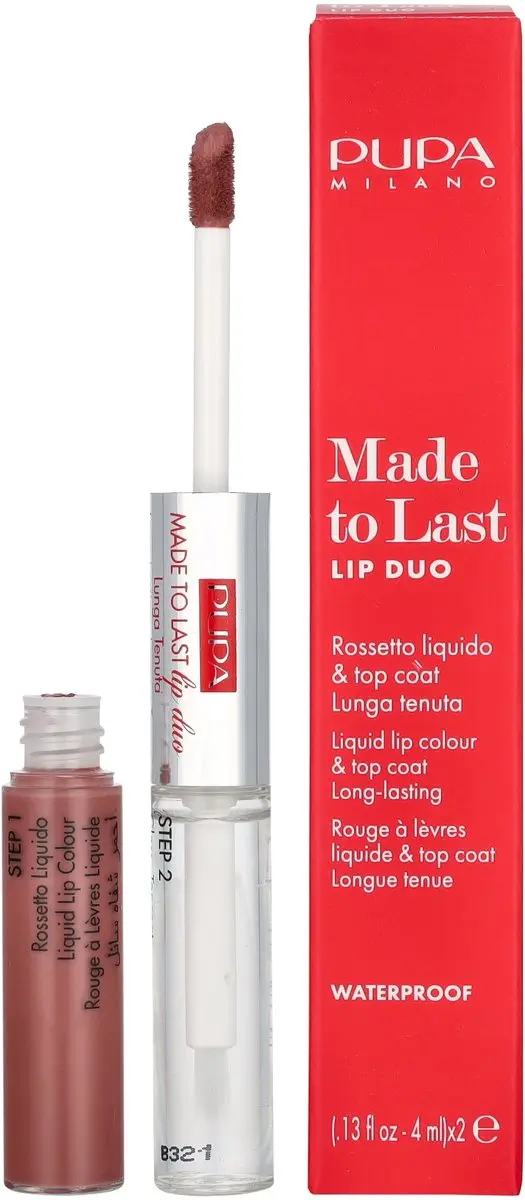 Pupa Milano Made To Last Waterproof Lip Duo 4ml - Natural Brown - afbeelding 6 van 6