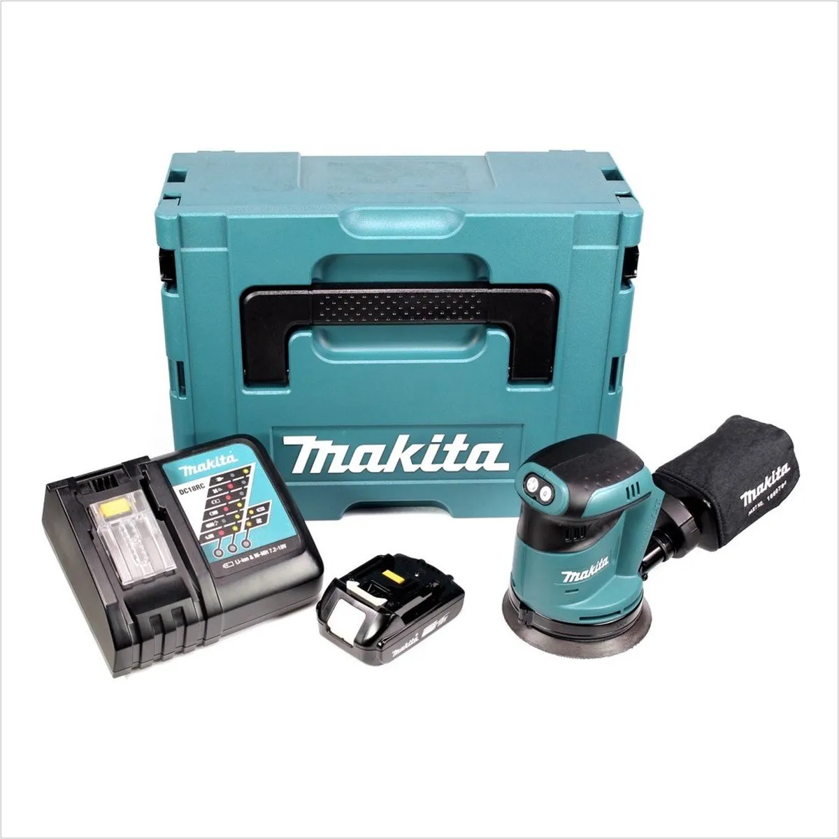Makita DBO180Y1J-D Excentrische Schuurmachine 125mm - 18V - 1500mAh - met accu & lader - afbeelding 5 van 5