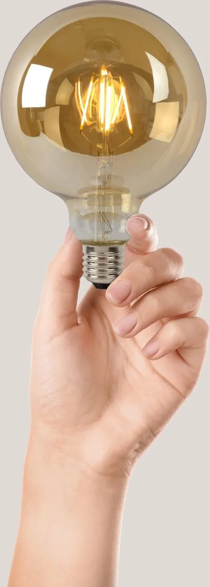 Lucide G125 LED Filamentlamp 8W E27 - Ø12,5cm - Amber