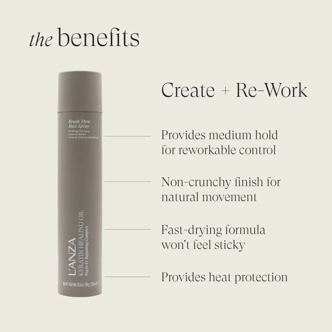 L'anza Keratin Healing Oil Brush Thru Spray 350ml - Grijs