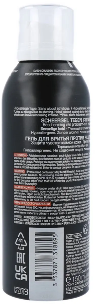 VICHY Homme Anti-irritatie Scheergel 150ml