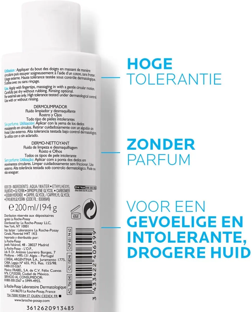 La Roche-Posay Toleriane Huidreinigende Emulsie 200ml
