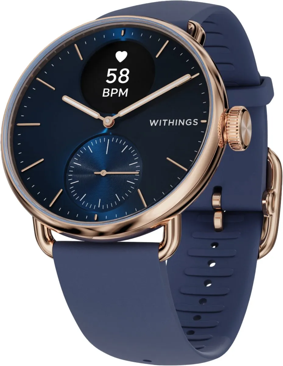 Withings ScanWatch 2 - 38mm - Hybride Smartwatch - Roségoud Blauw