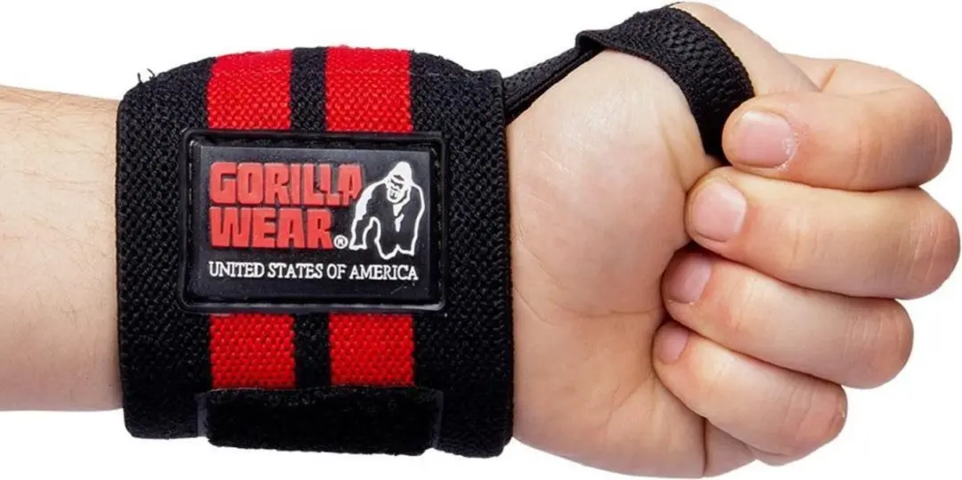 Gorilla Wear Wrist Wraps Pro Krachttraining - 2 Stuks - Zwart/Rood