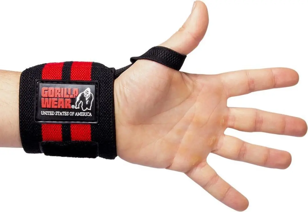 Gorilla Wear Wrist Wraps Pro Krachttraining - 2 Stuks - Zwart/Rood