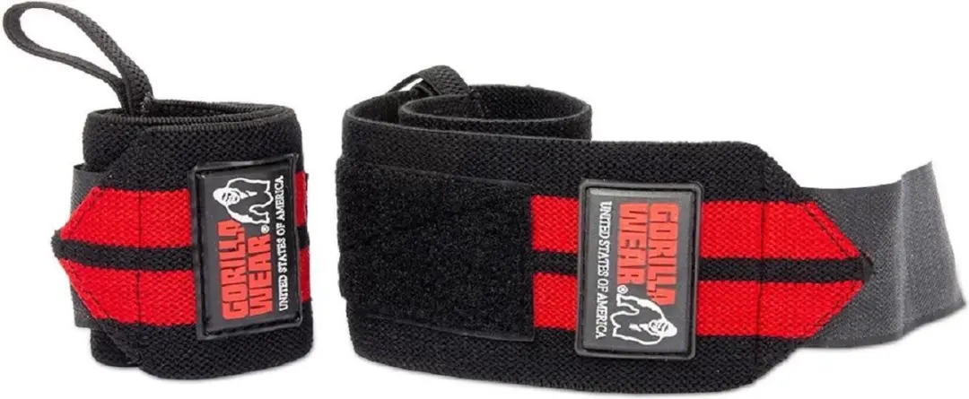 Gorilla Wear Wrist Wraps Pro Krachttraining - 2 Stuks - Zwart/Rood