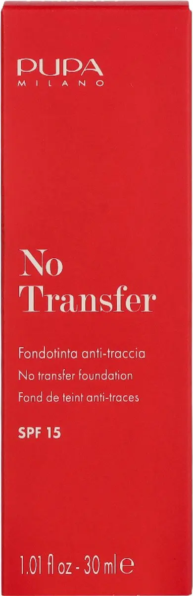 Pupa No Transfer Foundation SPF15 100 Porcelain 30ml - afbeelding 6 van 6