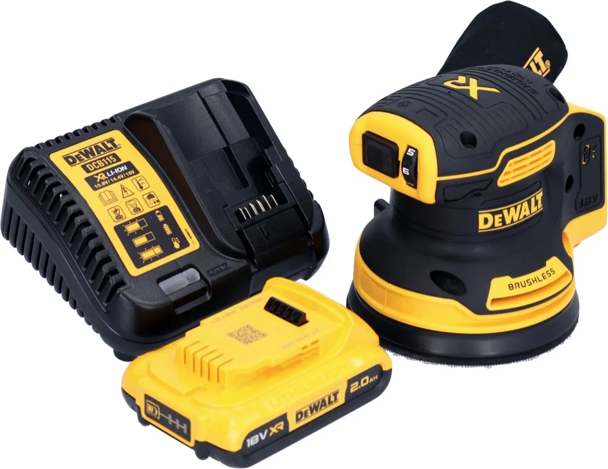 DeWalt DCW210D1 Excentrische Schuurmachine 125mm - 18V - 2.0Ah - afbeelding 4 van 6