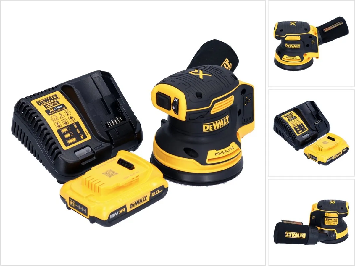 DeWalt DCW210D1 Excentrische Schuurmachine 125mm - 18V - 2.0Ah - afbeelding 2 van 6