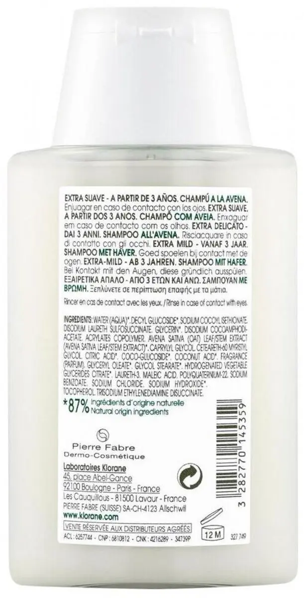 Klorane Havermoutshampoo 100ml