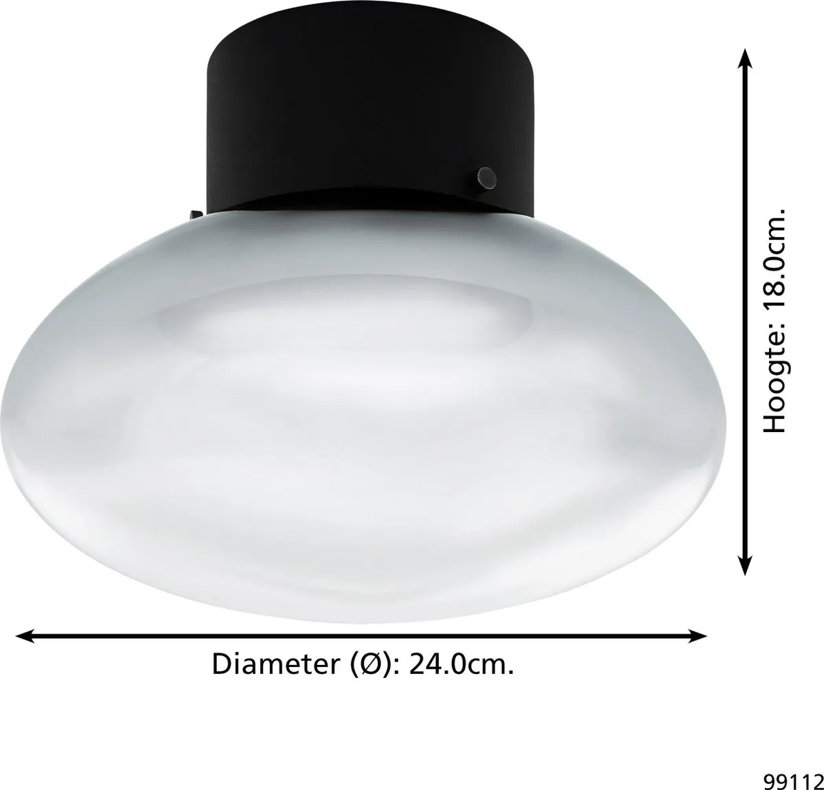 Eglo Belategi Wandlamp Ø24cm - Zwart