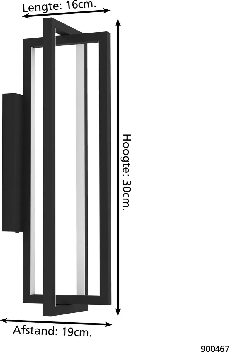 Eglo Siberia Wandlamp LED 30cm - Dimbaar Instelbaar Wit - 1 Lichtpunt - afbeelding 6 van 6