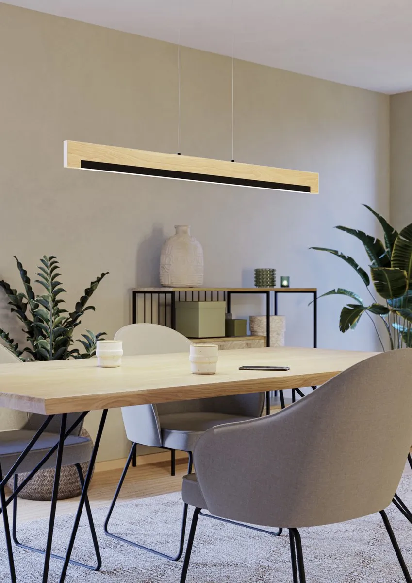 Eglo Camacho Hanglamp LED 110cm - Zwart/Bruin - afbeelding 6 van 6