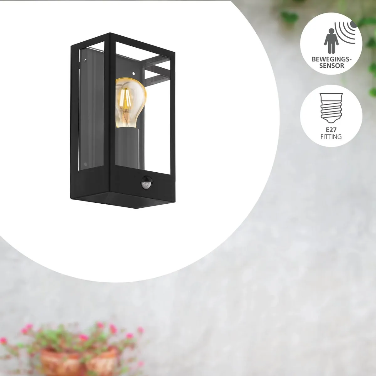 Eglo Alamonte Wandlamp Buiten E27 - 29,5cm - Zwart - IP44