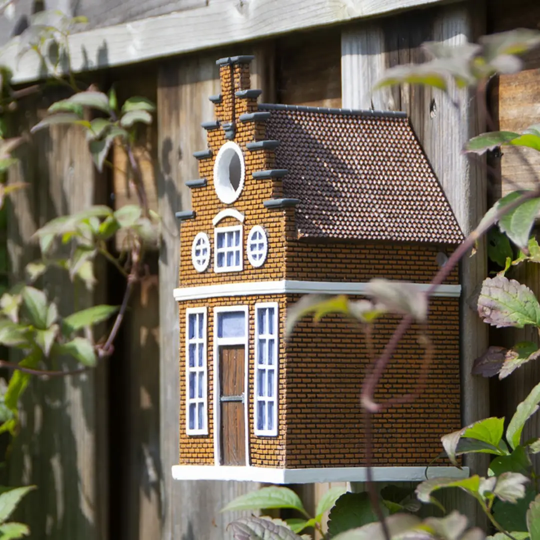 Esschert Design Vogelhuisje Grachtenpand - 14x17x25cm - Bruin