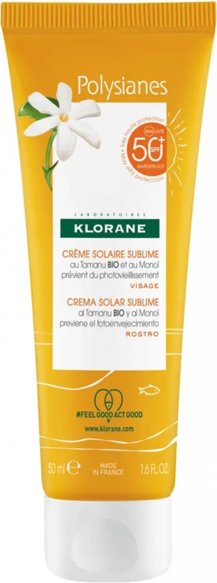 Klorane Polysianes Monoï Y Tamanu Bio Zonnecrème SPF50+ 50ml