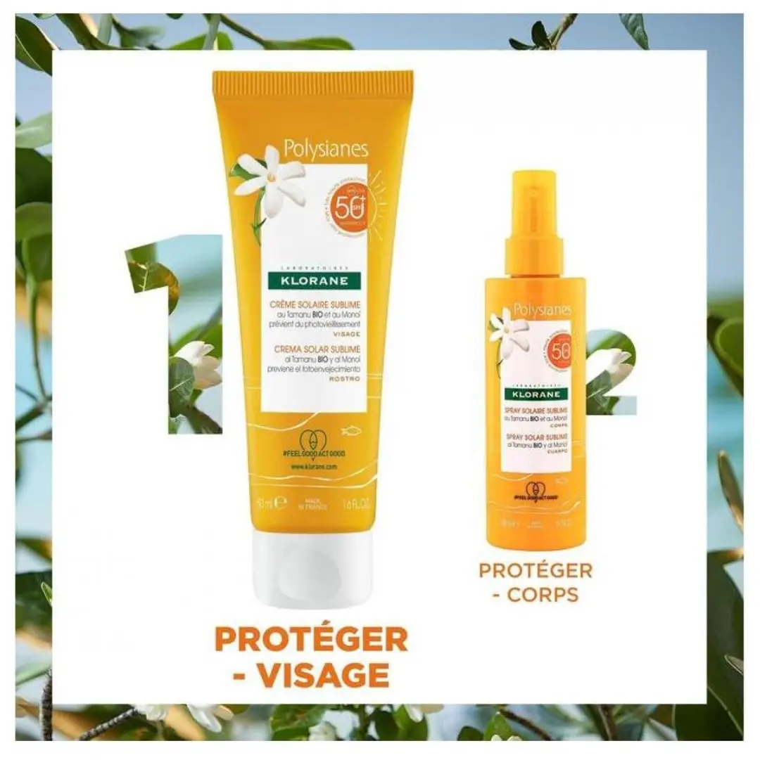 Klorane Polysianes Monoï Y Tamanu Bio Zonnecrème SPF50+ 50ml