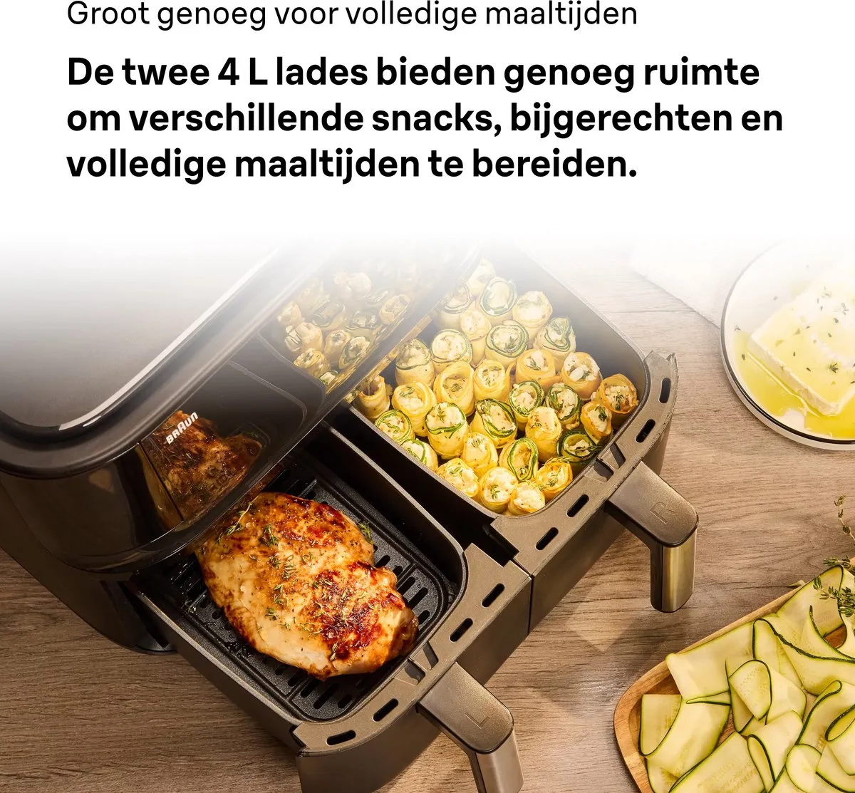 Braun TwinCook 3 TD3030 Dubbele Airfryer 8L - Zwart
