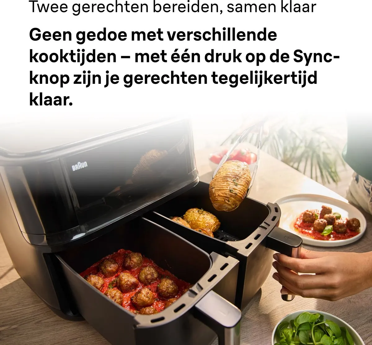 Braun TwinCook 3 TD3030 Dubbele Airfryer 8L - Zwart