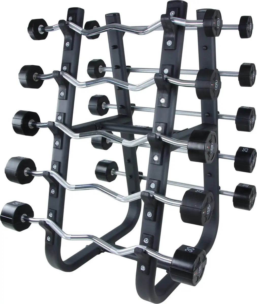 LifeMaxx PU EZ Curl Halterstang 15 kg - Zilver/Zwart