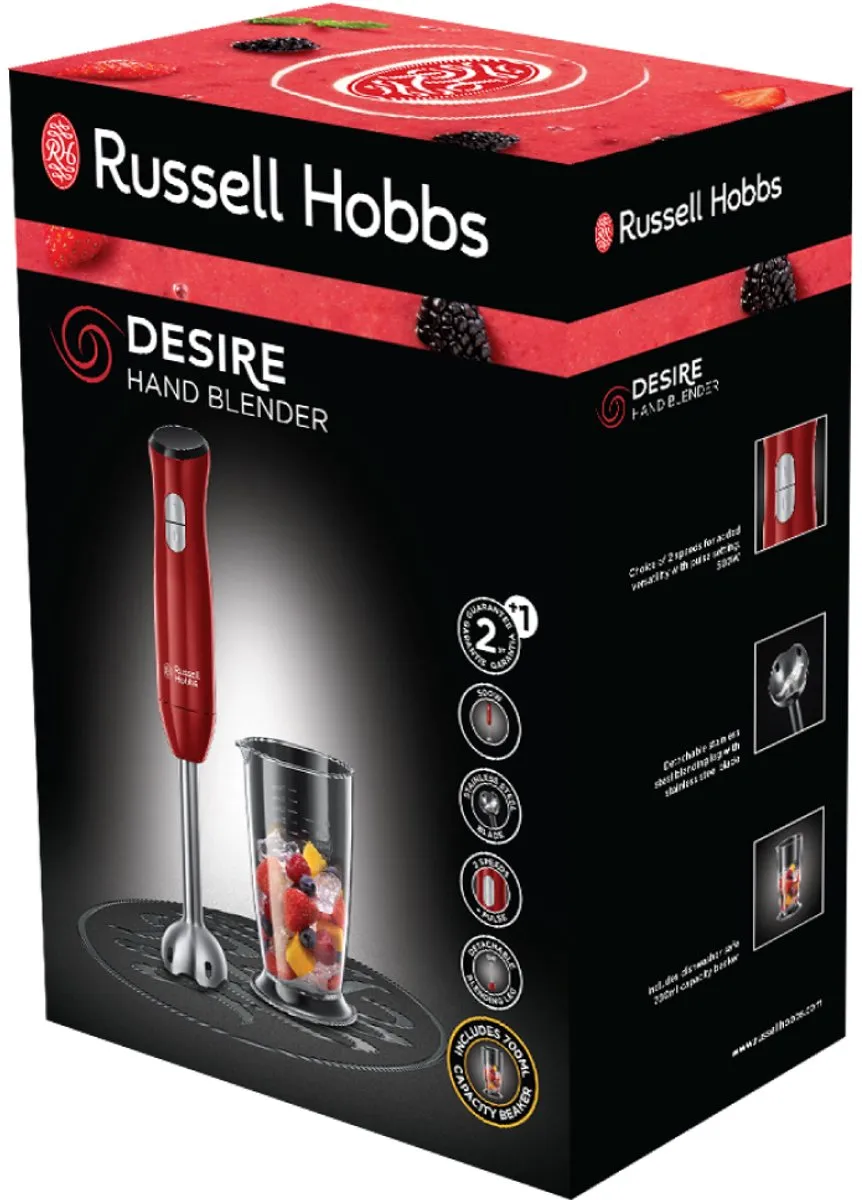 Russell Hobbs Desire Staafmixer 500W - Rood - afbeelding 2 van 6
