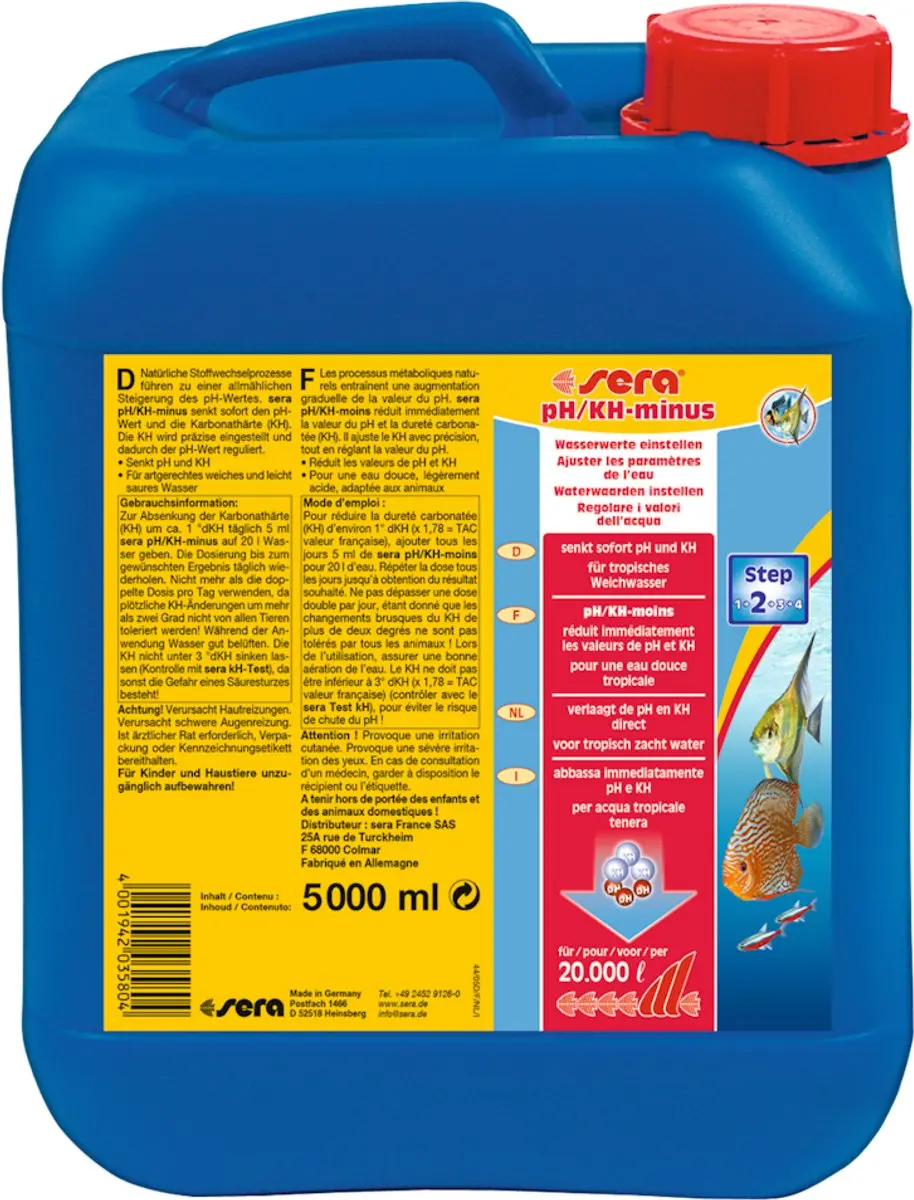 Sera pH/KH Minus Aquarium Waterbehandeling 5000ml