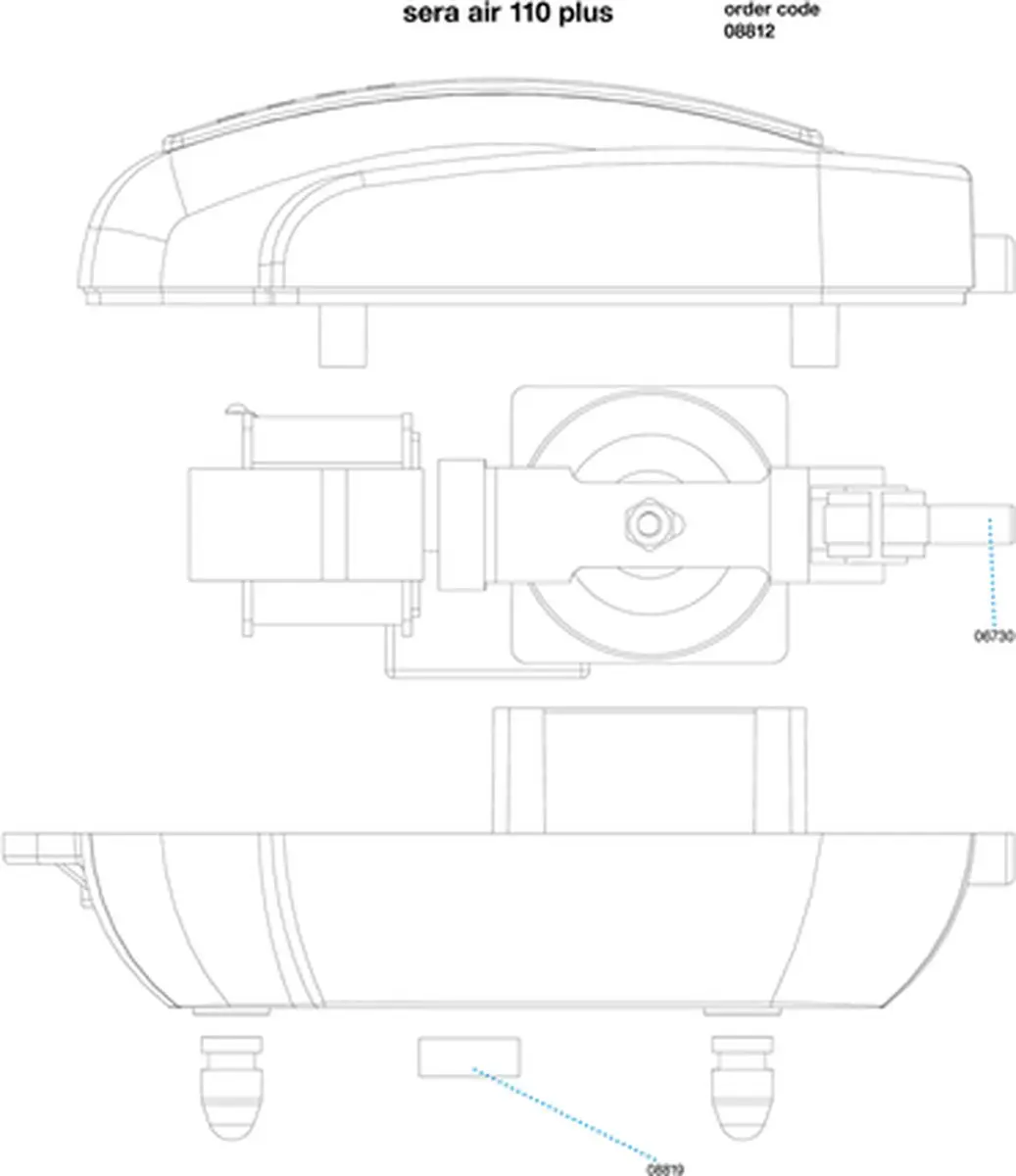 Sera Air 110 Plus Aquariumluchtpomp - 110L/u - Multi colour