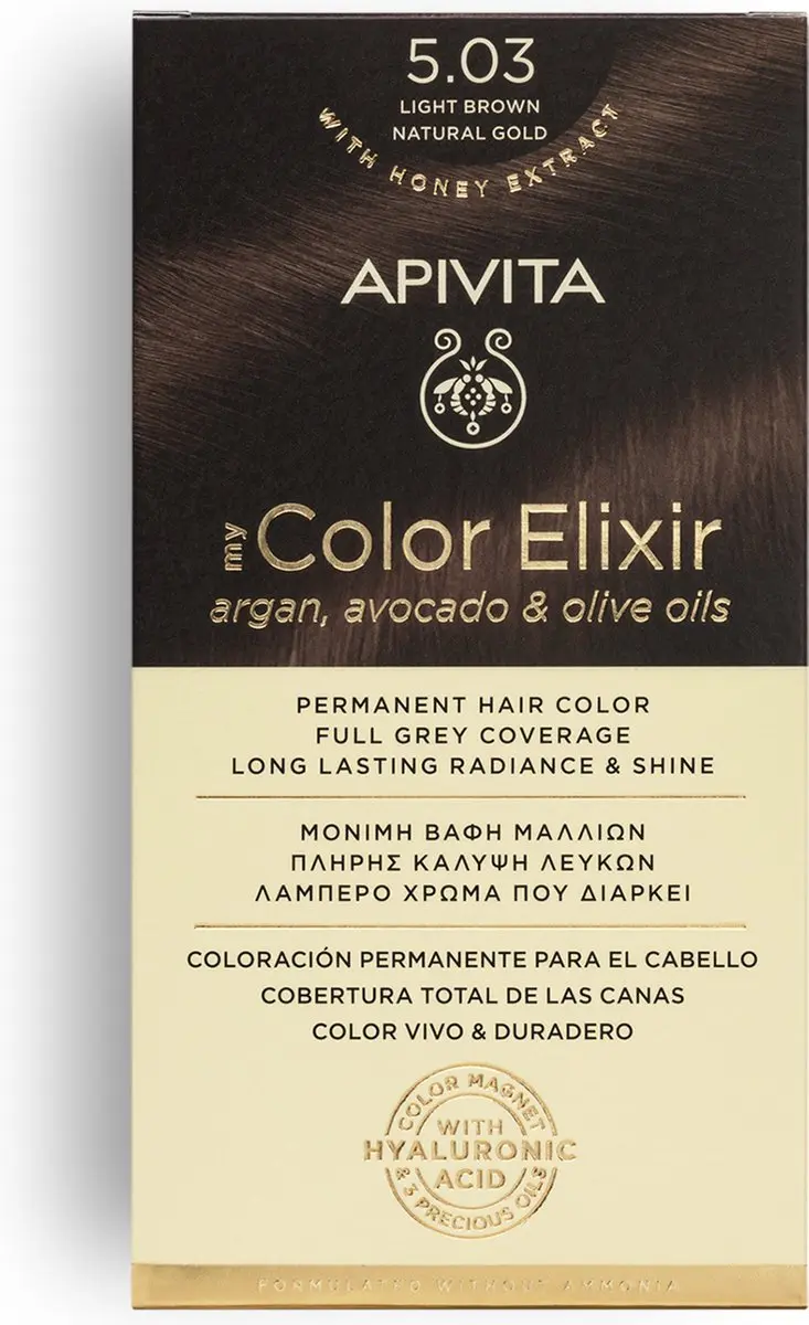 Apivita Hair Color Elixir 5.03 Permanent Grijs