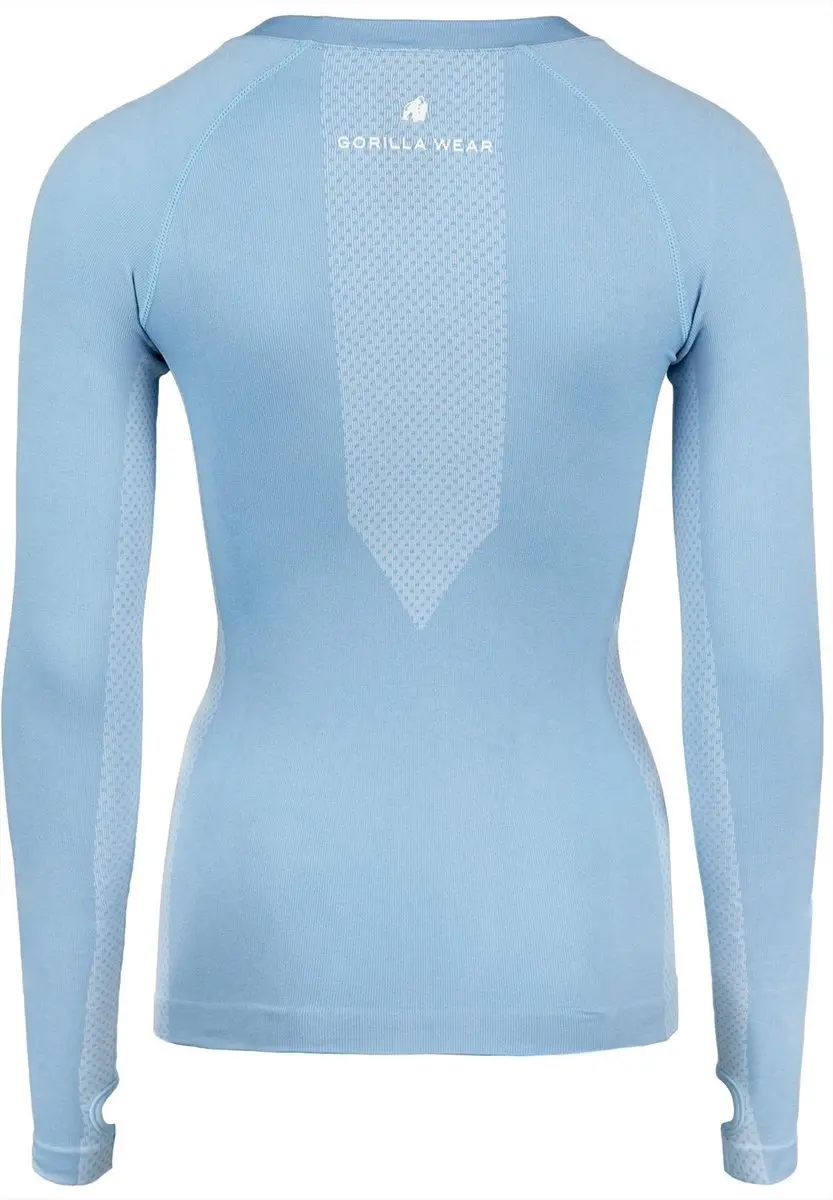 Gorilla Wear Selah Seamless Longsleeve - Lichtblauw XS/S