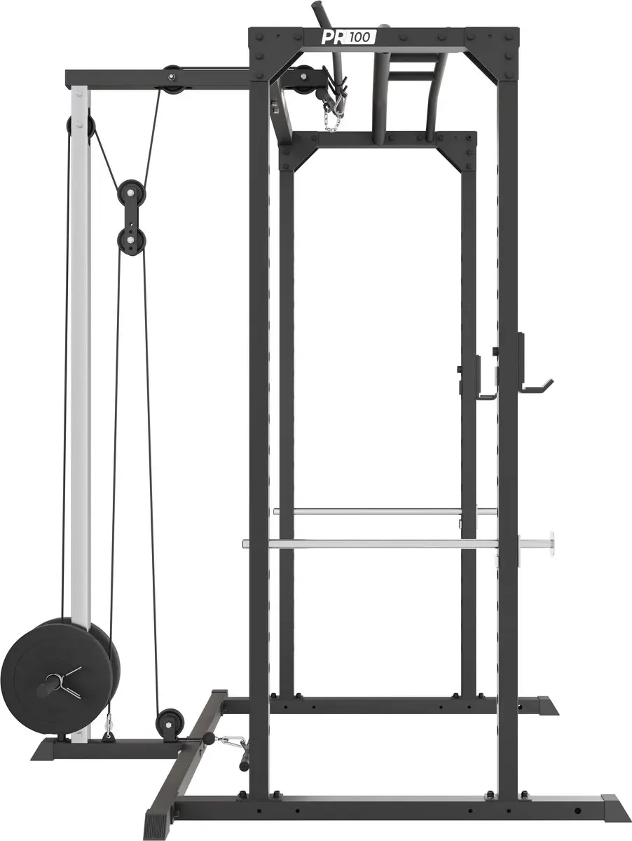 VirtuFit PR100 Power Rack met Lat Pulldown - Squat Rack - Zwart