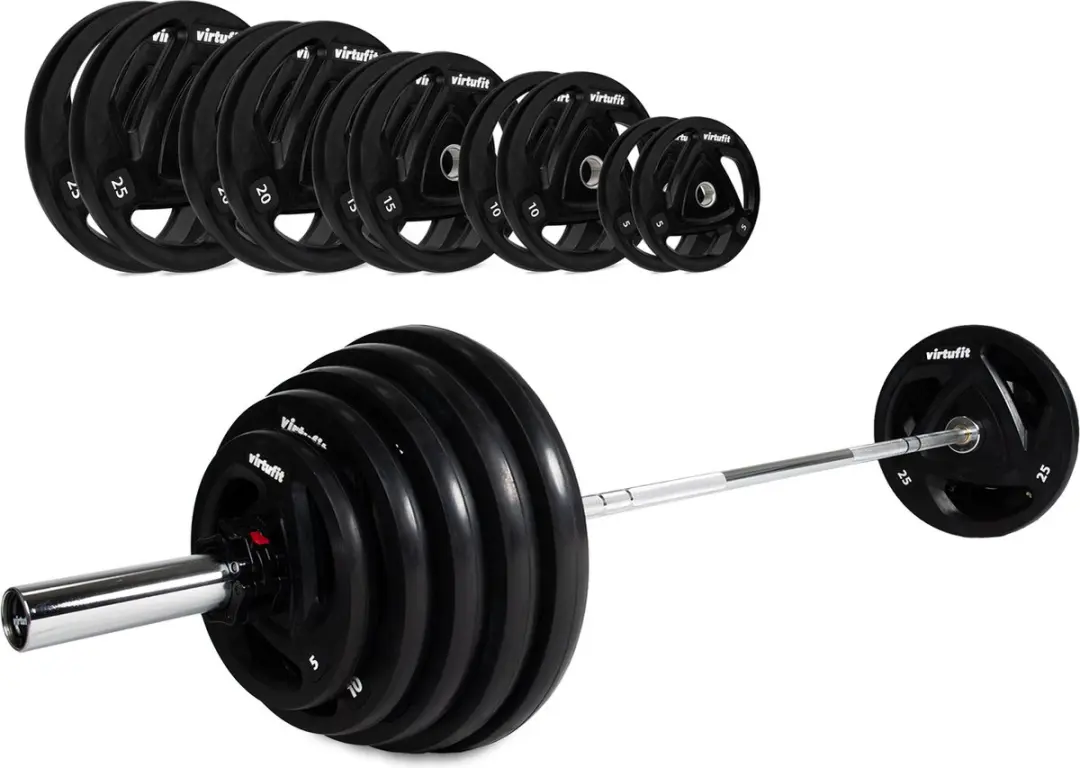 Virtufit Olympische Halterset 170kg - 11-delig - Zwart