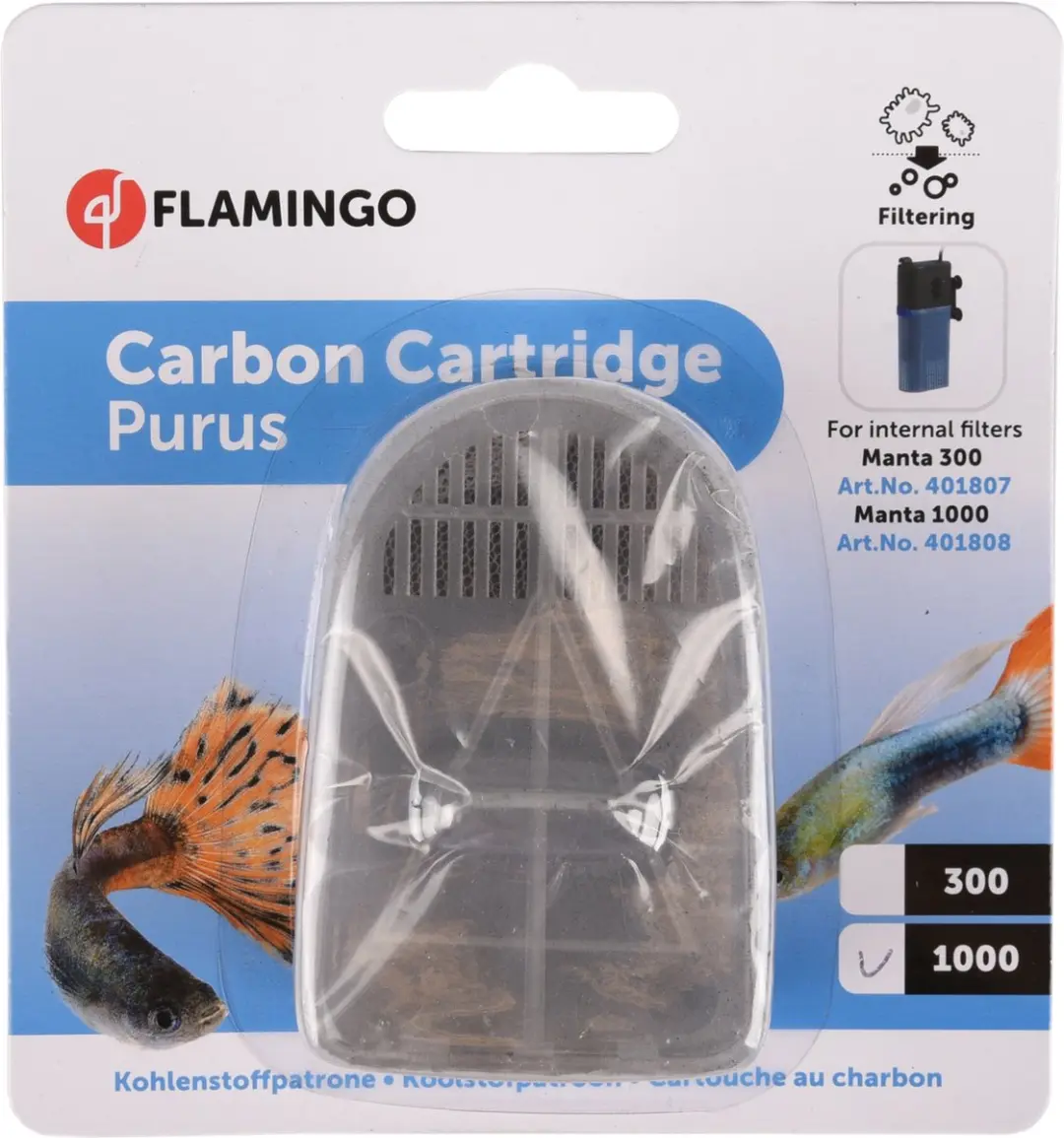 Flamingo Purus Manta 1000 Aquarium Koolstofpatroon - Transparant