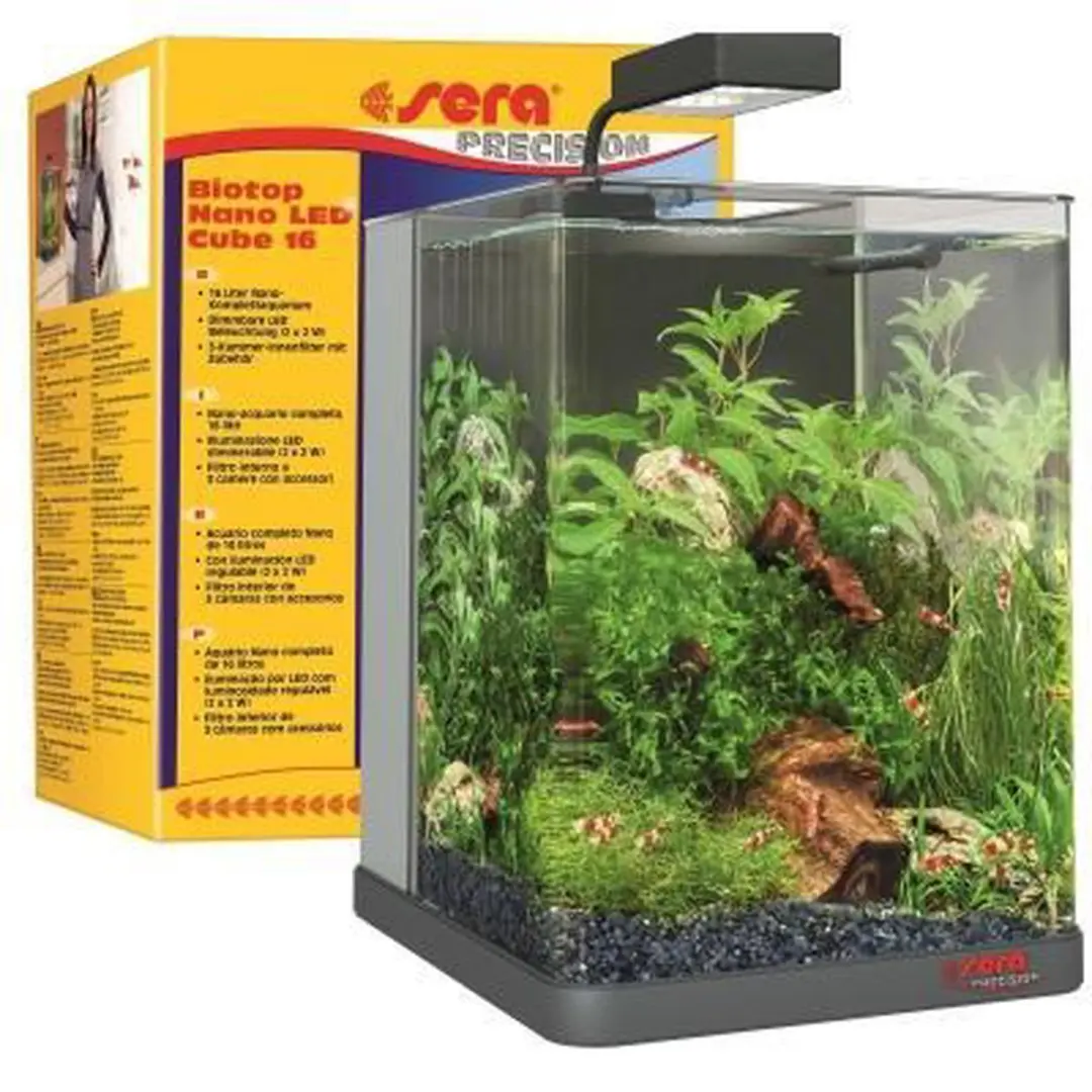 Sera Nano LED Cube Aquarium 16L - 30x40x30cm Grijs