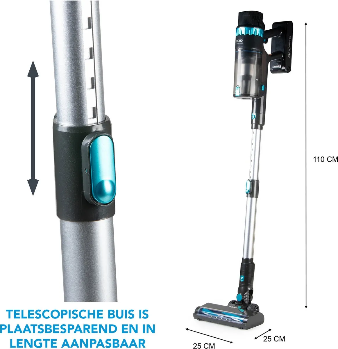 Domo DO244SV Steelstofzuiger 2-in-1 - 0,8L - 29,6V - 60 min - afbeelding 5 van 6