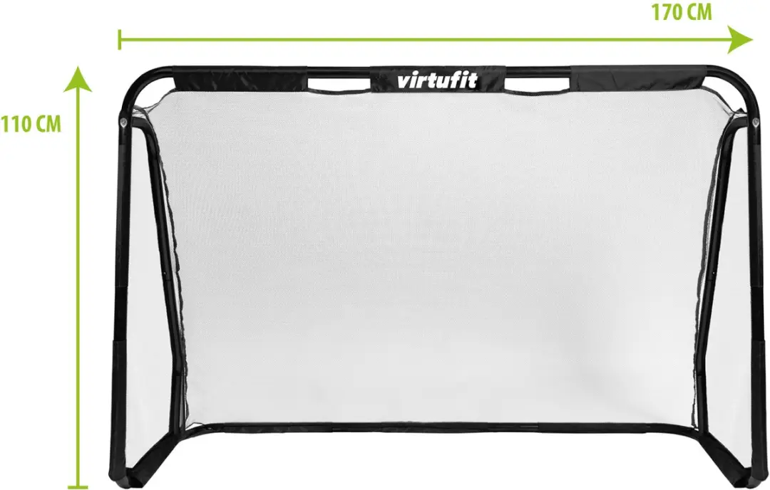 Virtufit Voetbaldoel Pro 170x110cm - Doelwand met 2 open zones - Zwart - afbeelding 6 van 6