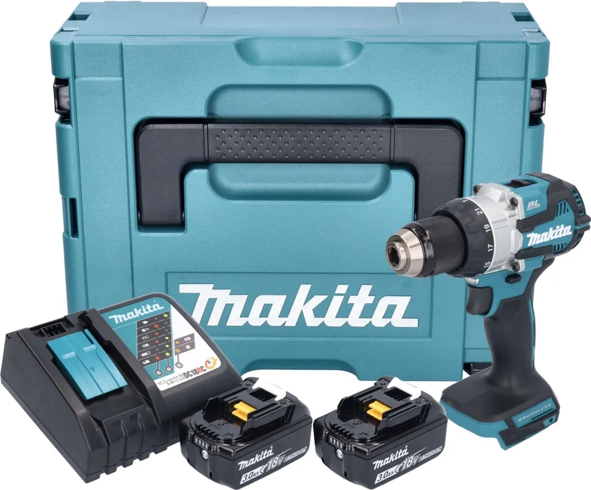 Makita DHP 489 RFJ Klopboormachine 18V - 21 Momenten - 2x 3,0Ah - afbeelding 2 van 5