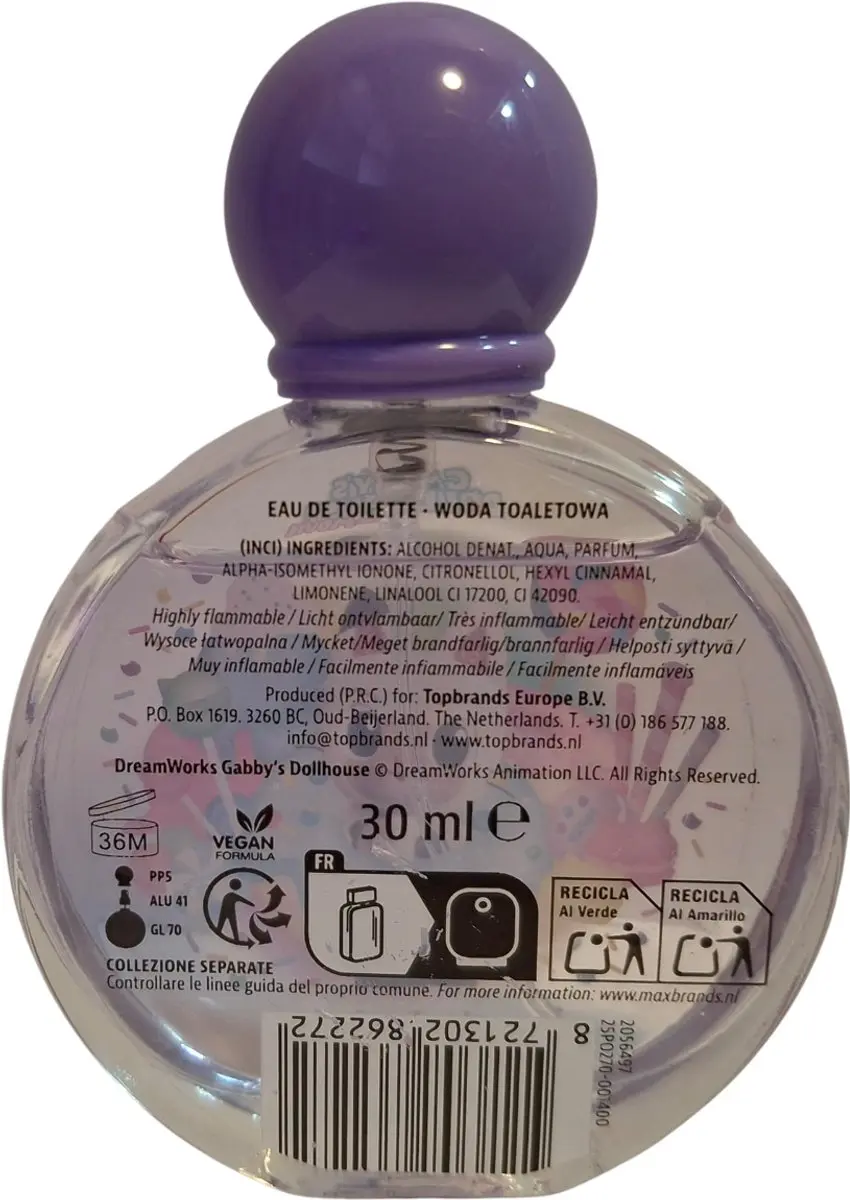 Sence Gabby's Dollhouse Vanilla Cupcake Kinderparfum - 30ml