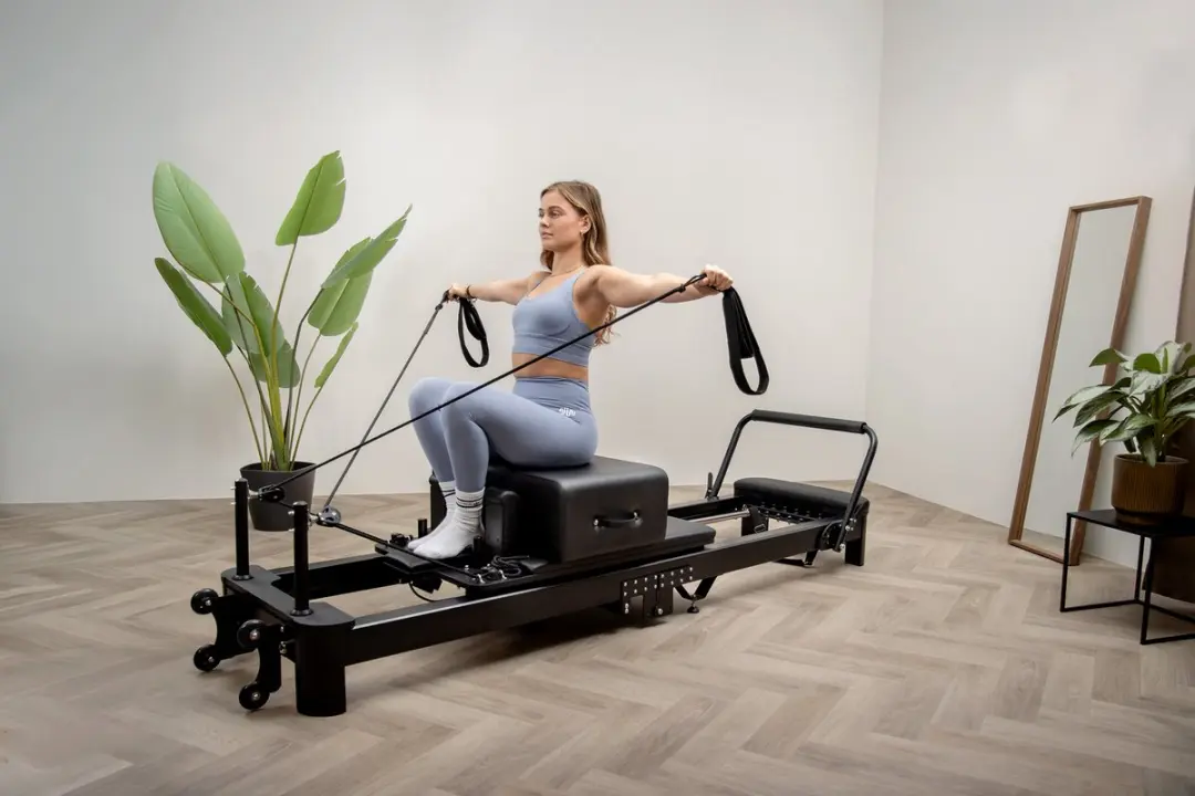 Mewave Pilates Reformer Premium Zwart - Inklapbaar & Verstelbaar
