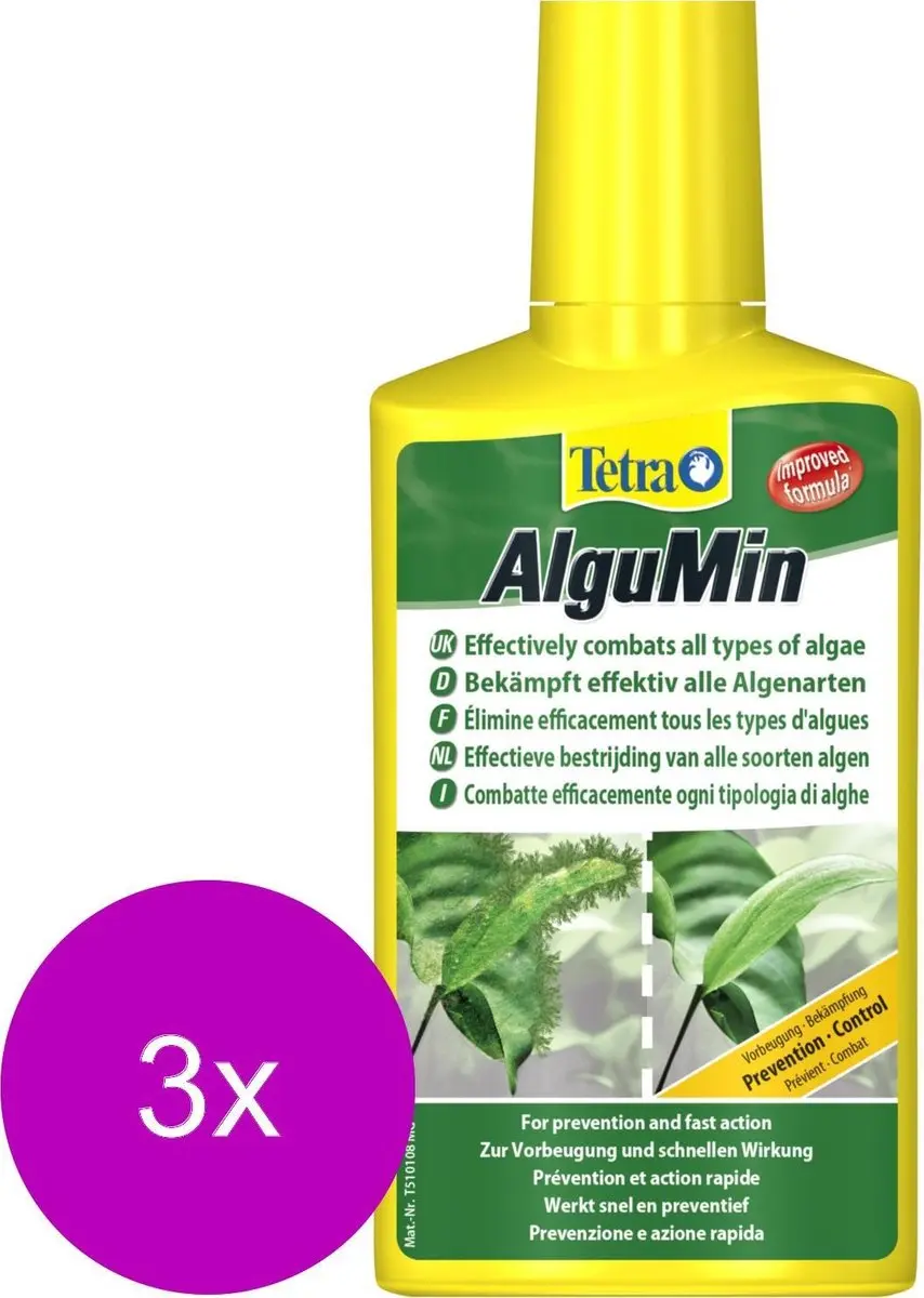 Tetra Aqua Algumin Bio Algenremmer 250ml - 3x250ml