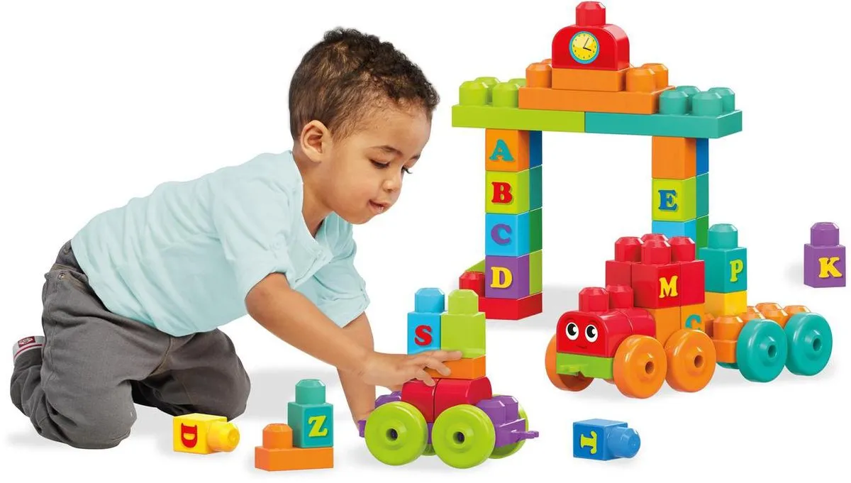 Mega Bloks First Builders ABC Alfabet Trein - 60 Stukken - Multi Color