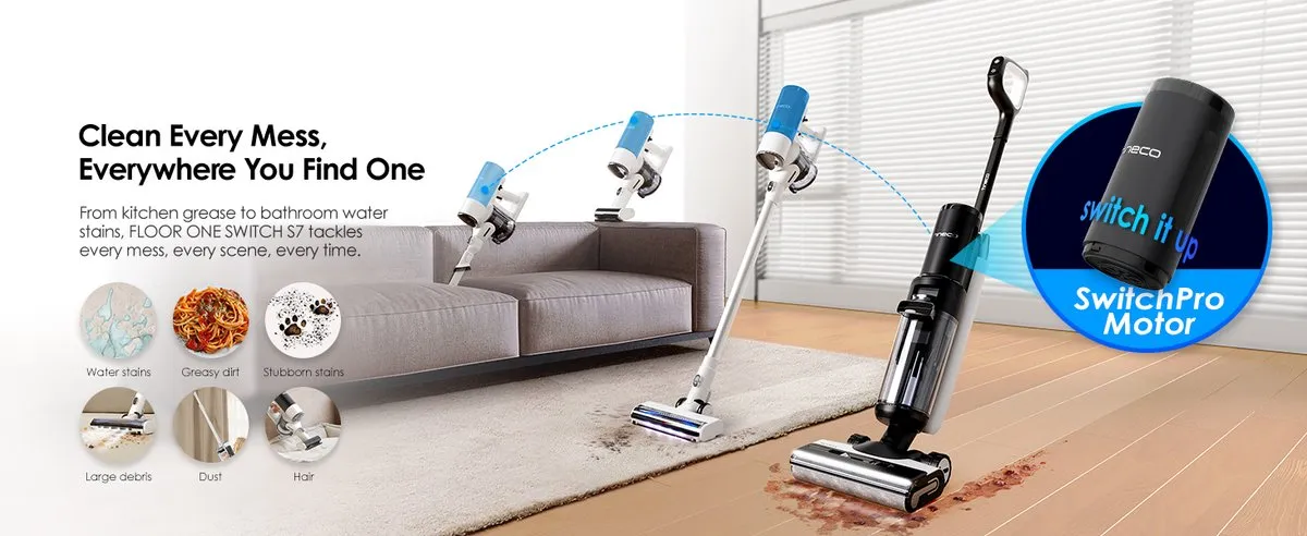 Tineco Floor One Switch S7 PET Vloerreiniger - 40 min - Wit/Blauw