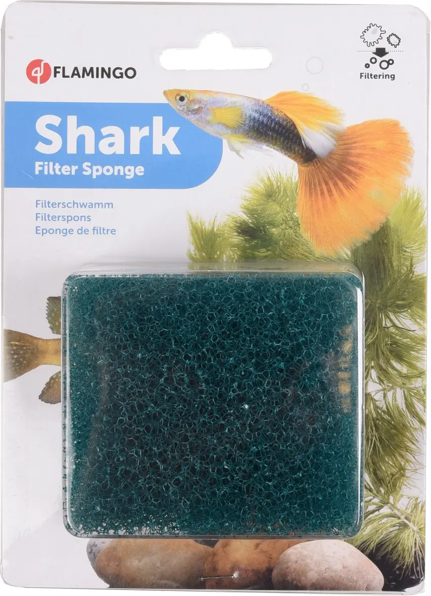 Flamingo Filterspons Shark - Groen 9x8x6cm