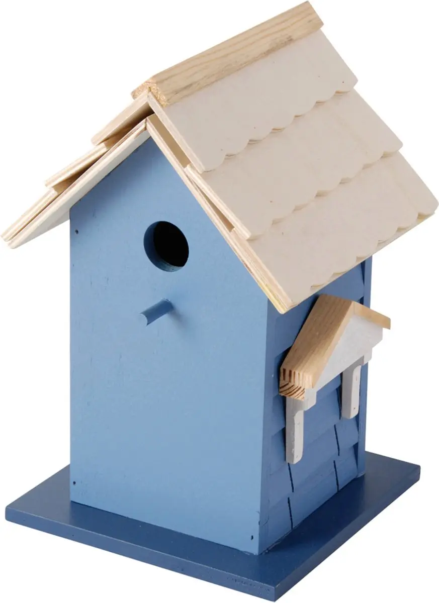 Esschert Design Scandinavische Vogelhuisje - Wit 17x17x30cm