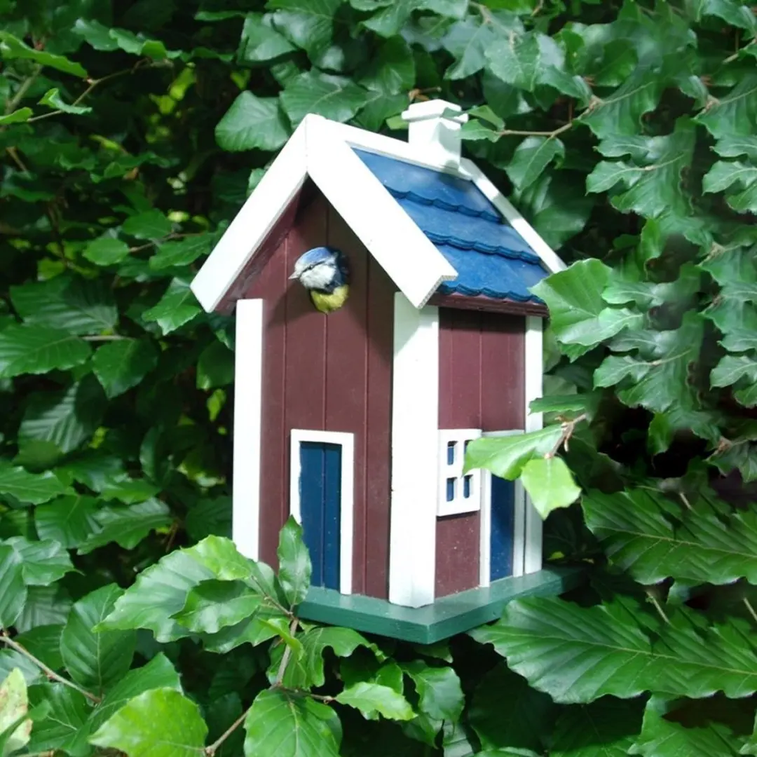 Esschert Design Scandinavische Vogelhuisje - Wit 17x17x30cm - afbeelding 6 van 6
